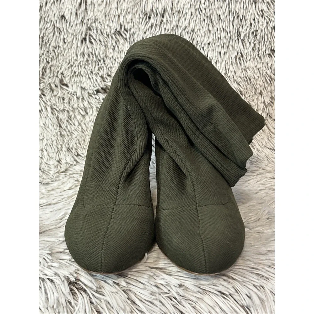 Madden Girl Andie‎ Olive Green Mid Calf Stretchy Slouch Tall Boots Size 10